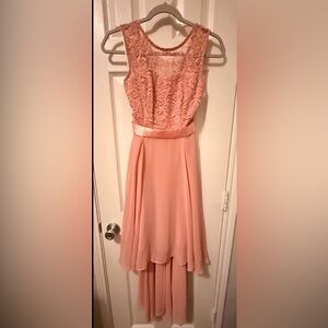 Elegant Lace Pink Dress